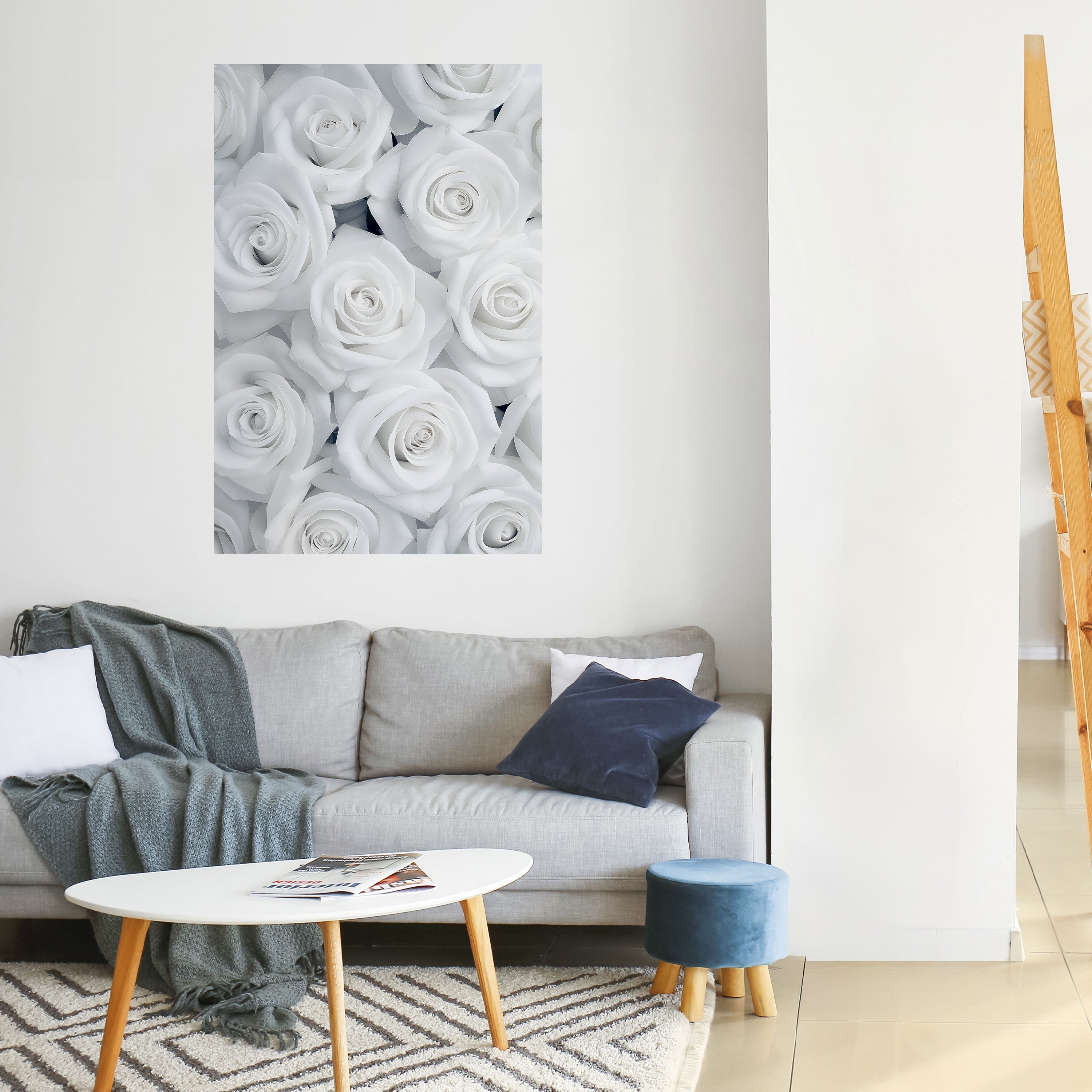 ELEGANCE IN WHITE Poster Vertical Autocolante