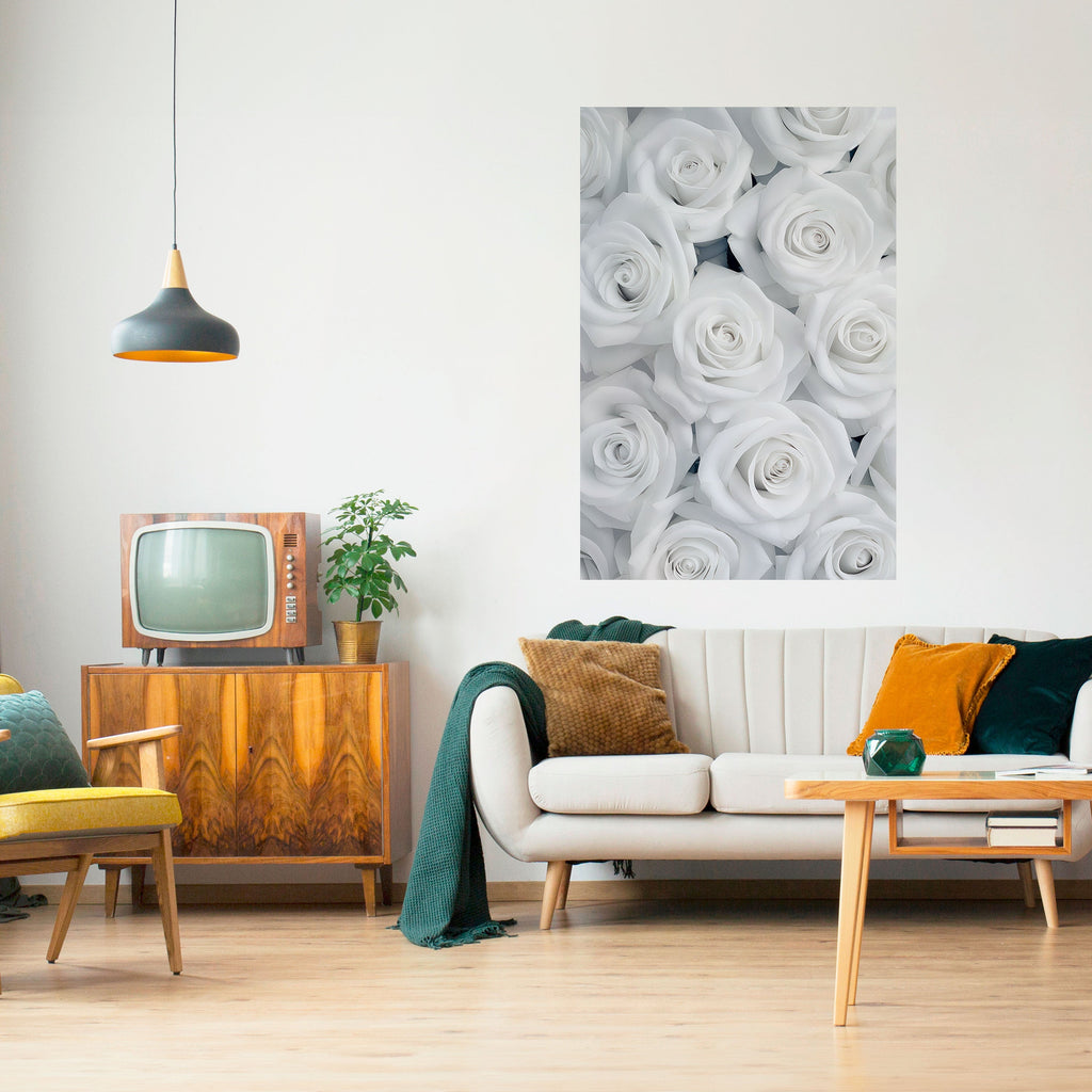 ELEGANCE IN WHITE Poster Vertical Autocolante