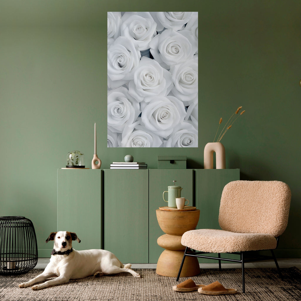 ELEGANCE IN WHITE Poster Vertical Autocolante