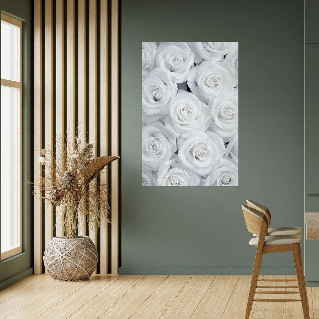 ELEGANCE IN WHITE Poster Vertical Autocolante