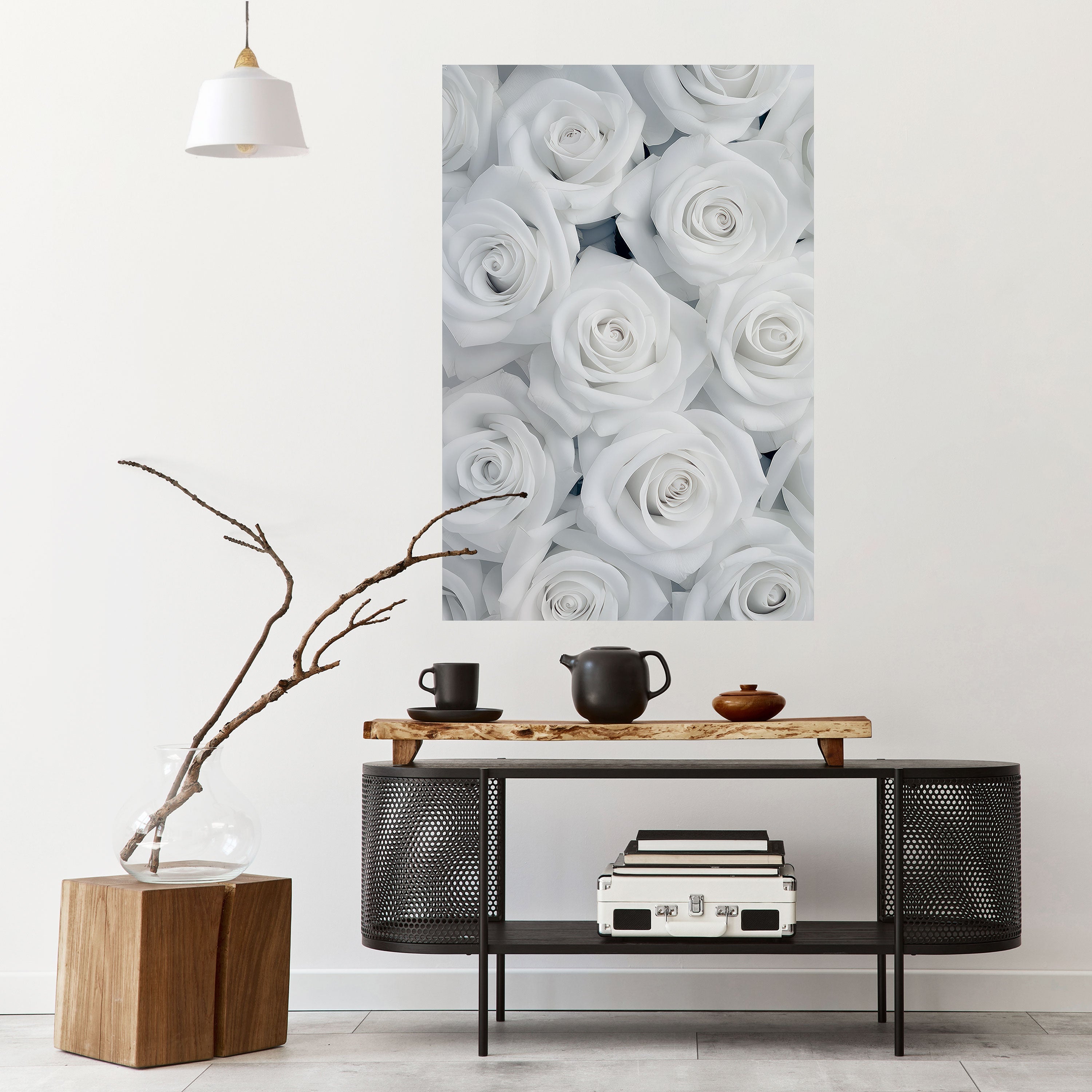 ELEGANCE IN WHITE Poster Vertical Autocolante