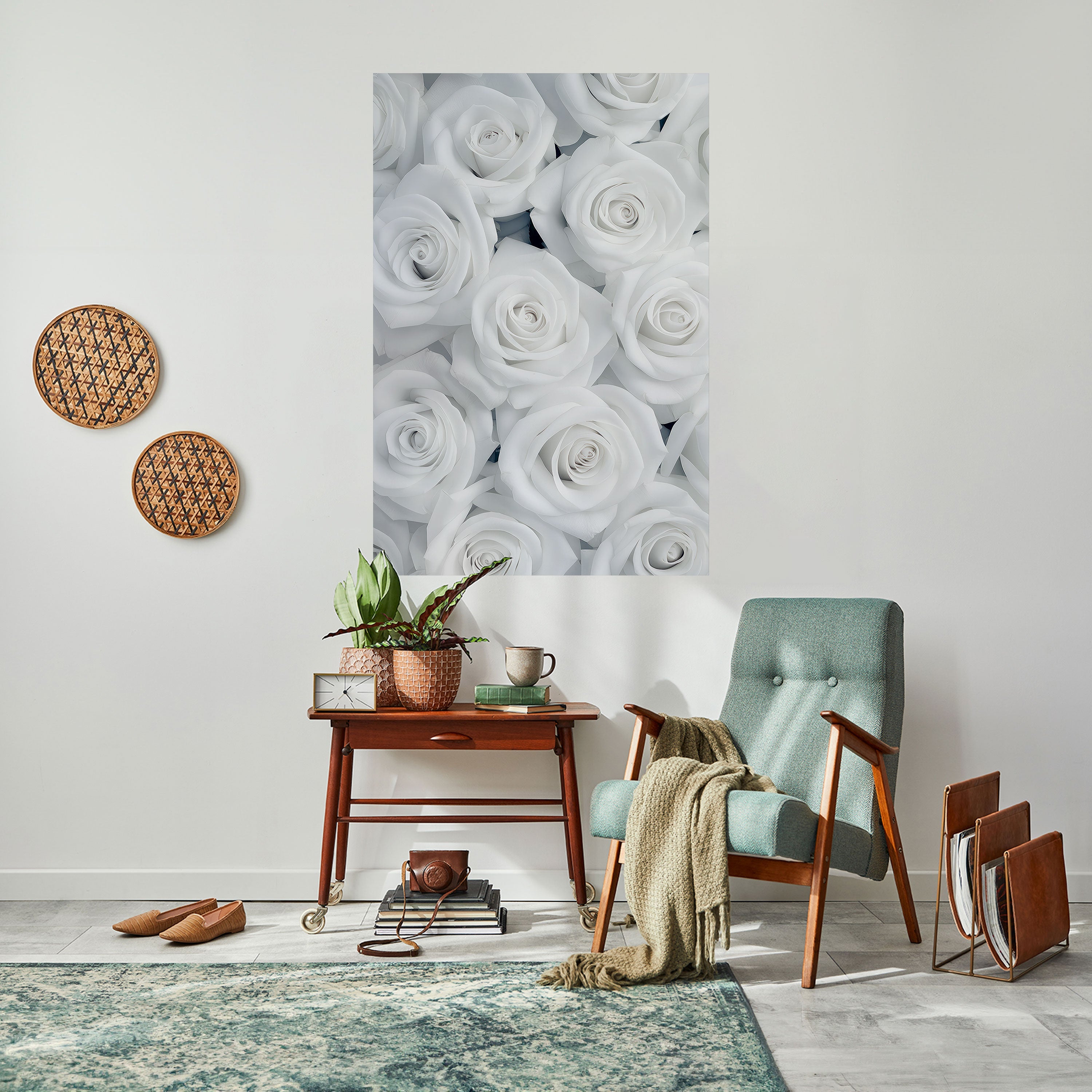 ELEGANCE IN WHITE Poster Vertical Autocolante