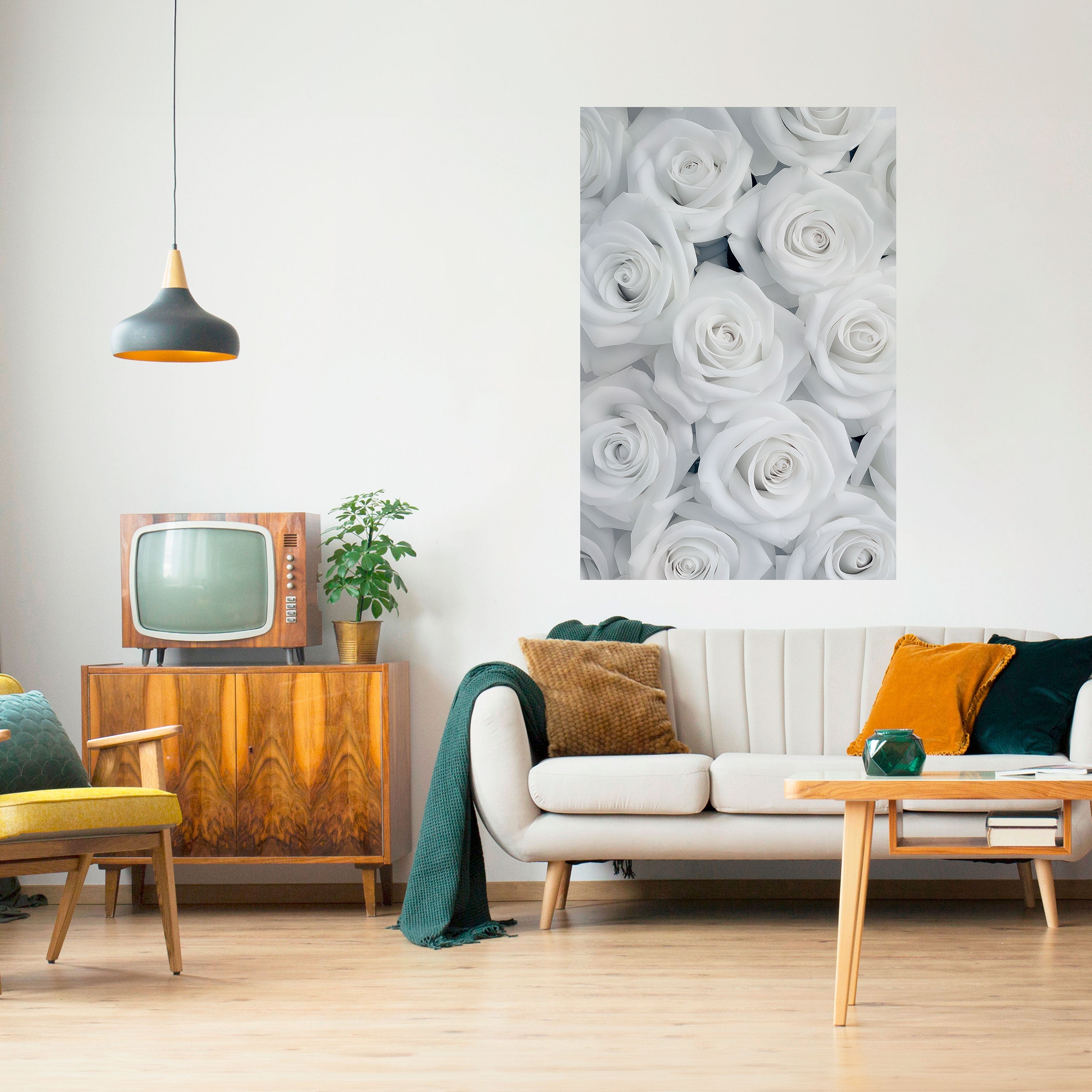 ELEGANCE IN WHITE Poster Vertical Autocolante