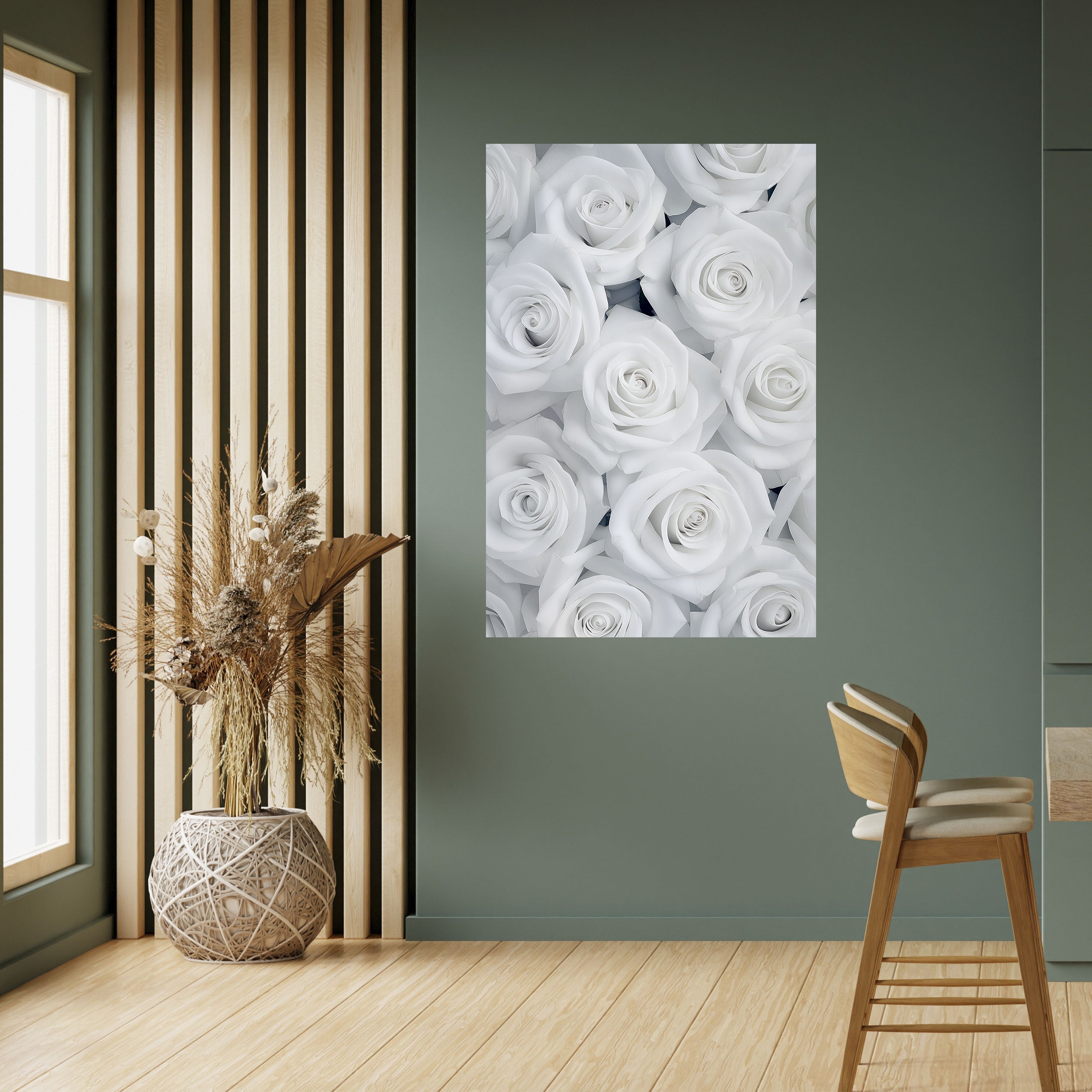ELEGANCE IN WHITE Poster Vertical Autocolante