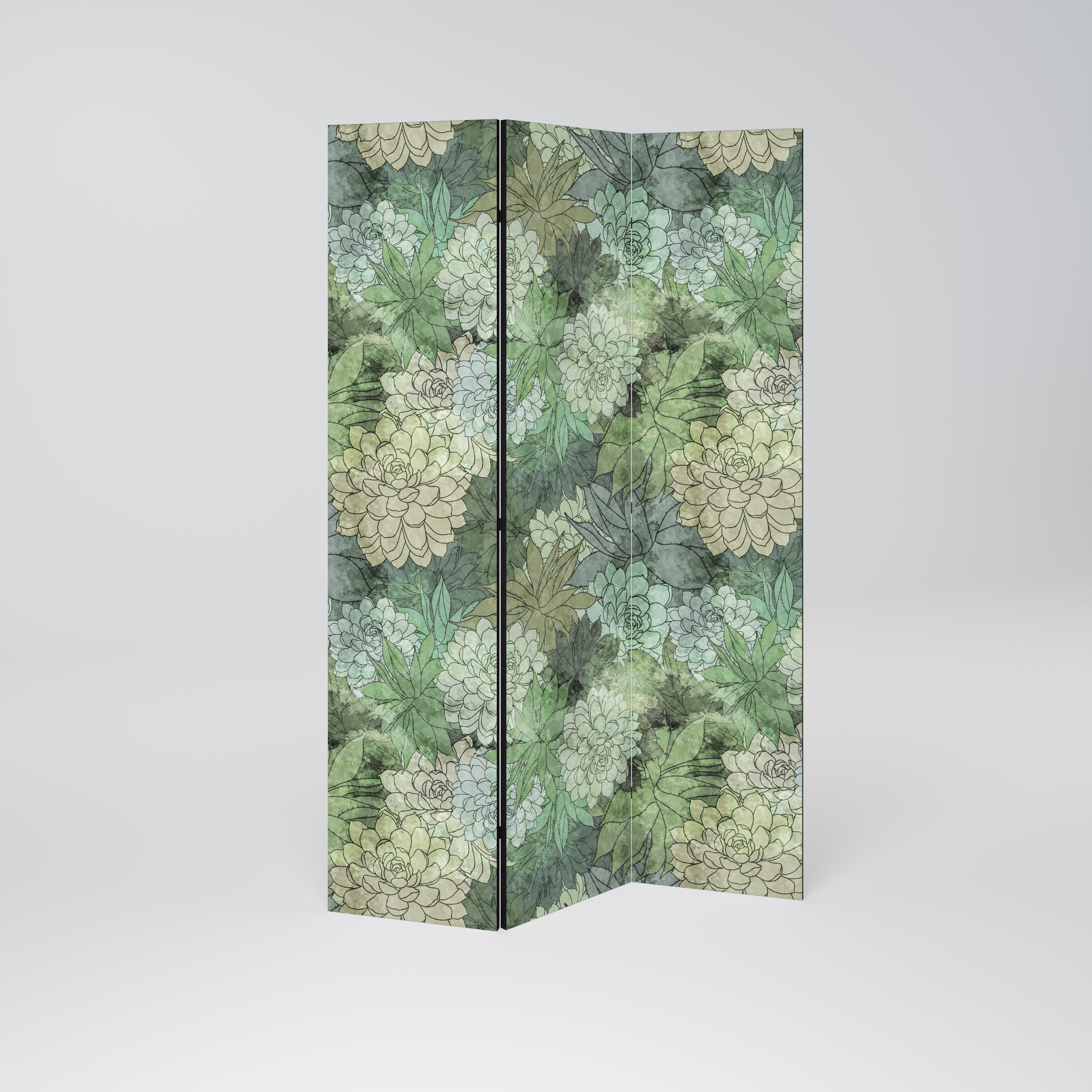 SUCCULENT CLUSTER 3-Panel Room Divider