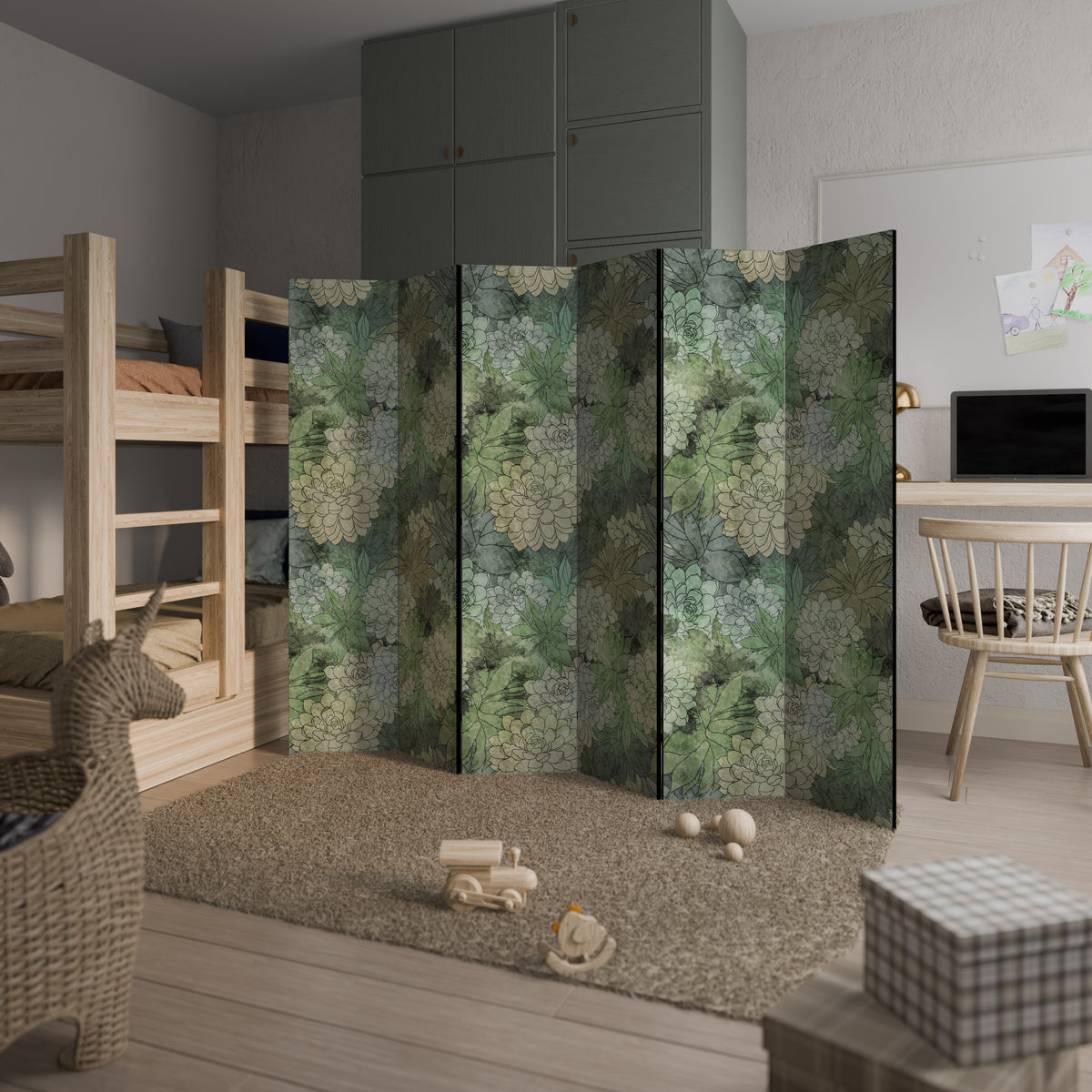 SUCCULENT CLUSTER 6-Panel Room Divider