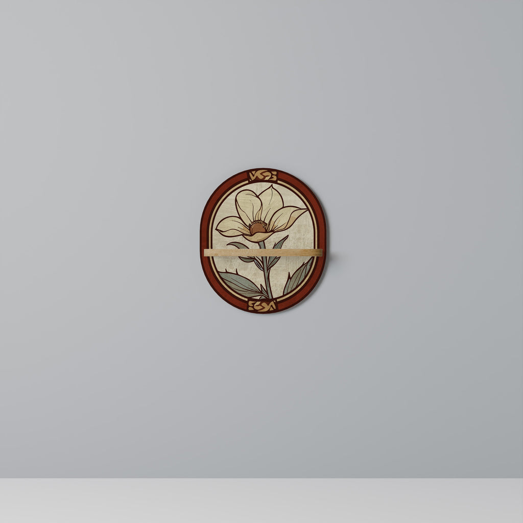 TIMELESS FLORA Prateleira Oval Decorativa em Efeito Carvalho