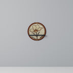 TIMELESS FLORA Round Art Shelf In Black Finish