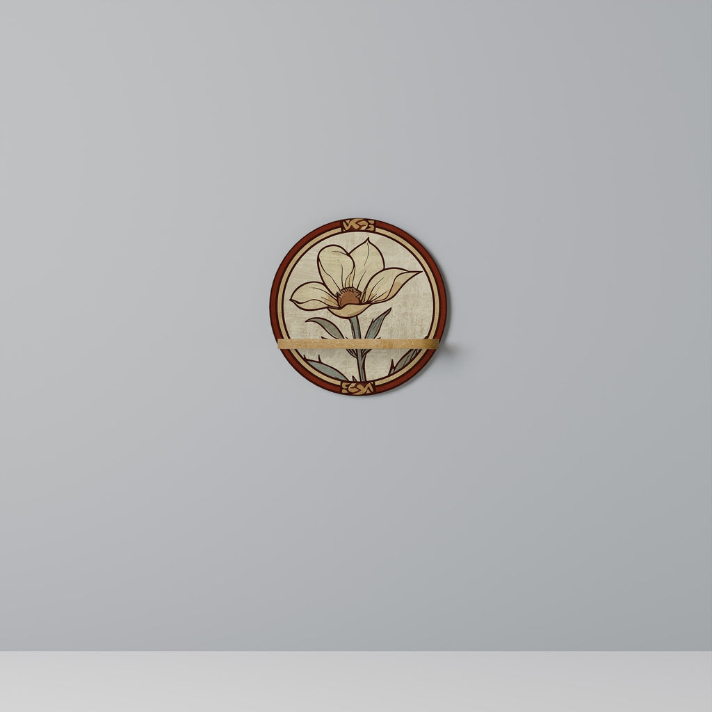 TIMELESS FLORA Prateleira Redonda Decorativa em Efeito Carvalho