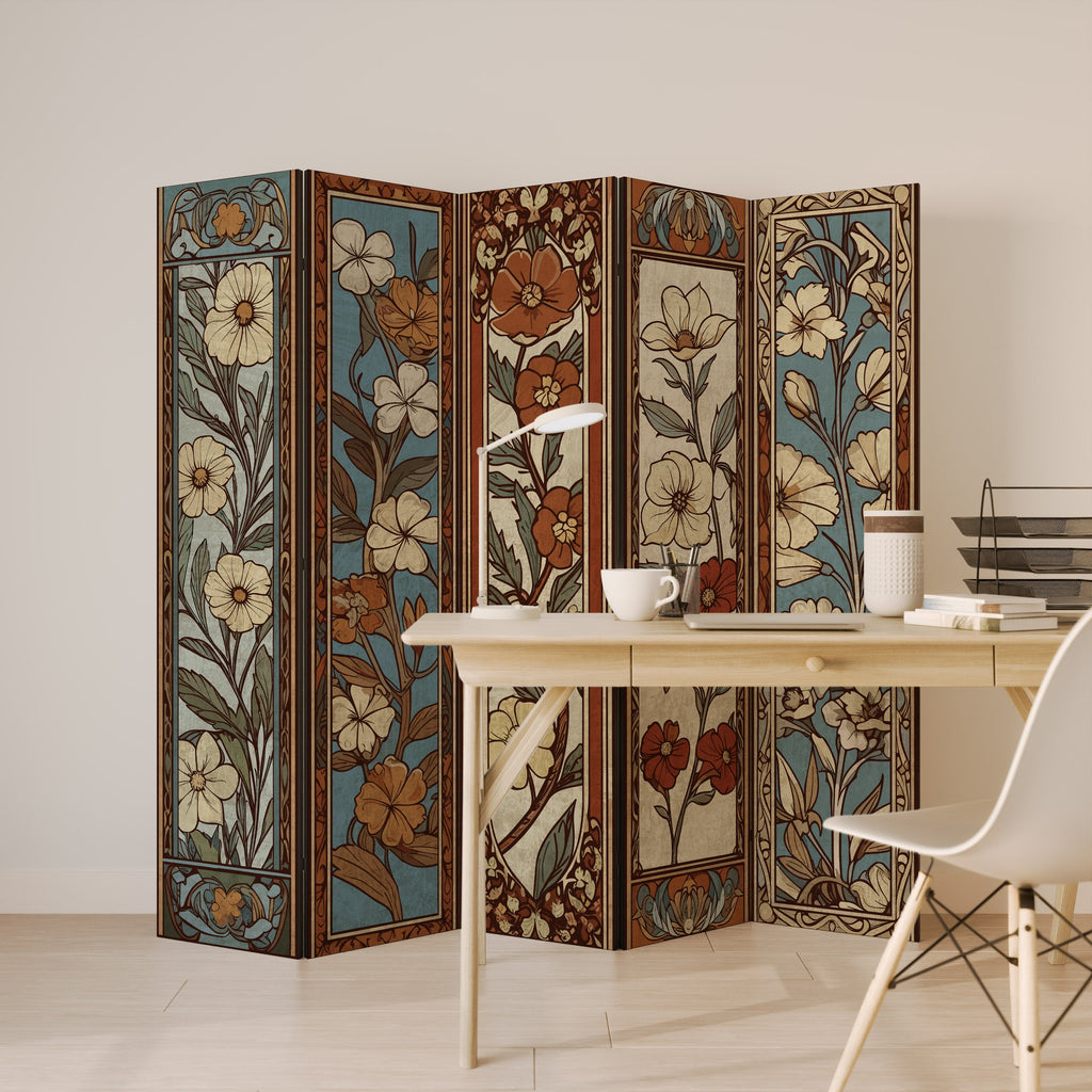 TIMELESS FLORA Biombo Decorativo de 5 Painéis