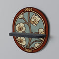 ORNATE PETALS Prateleira Oval Decorativa em Acabamento Preto