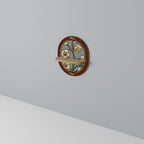 ORNATE PETALS Prateleira Oval Decorativa em Efeito Carvalho