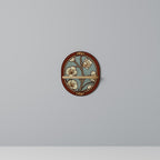 ORNATE PETALS Prateleira Oval Decorativa em Efeito Carvalho