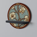 ORNATE PETALS Round Art Shelf In Black Finish