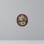 HERITAGE BLOSSOM Prateleira Oval Decorativa em Acabamento Preto