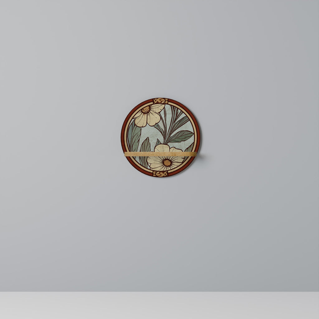 HERITAGE BLOSSOM Prateleira Redonda Decorativa em Efeito Carvalho