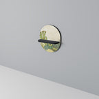 SUCCULENTS KALEIDOSCOPE Oval Art Shelf In Black Finish