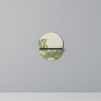 SUCCULENTS KALEIDOSCOPE Oval Art Shelf In Black Finish