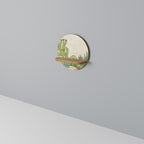 SUCCULENTS KALEIDOSCOPE Prateleira Redonda Decorativa em Efeito Carvalho