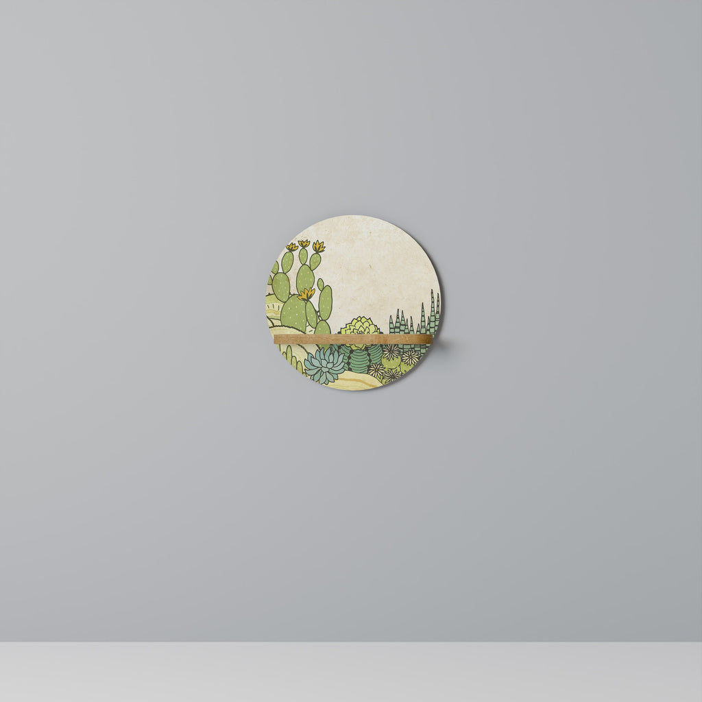 SUCCULENTS KALEIDOSCOPE Prateleira Redonda Decorativa em Efeito Carvalho