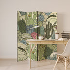 SUCCULENTS KALEIDOSCOPE Biombo Decorativo de 4 Painéis