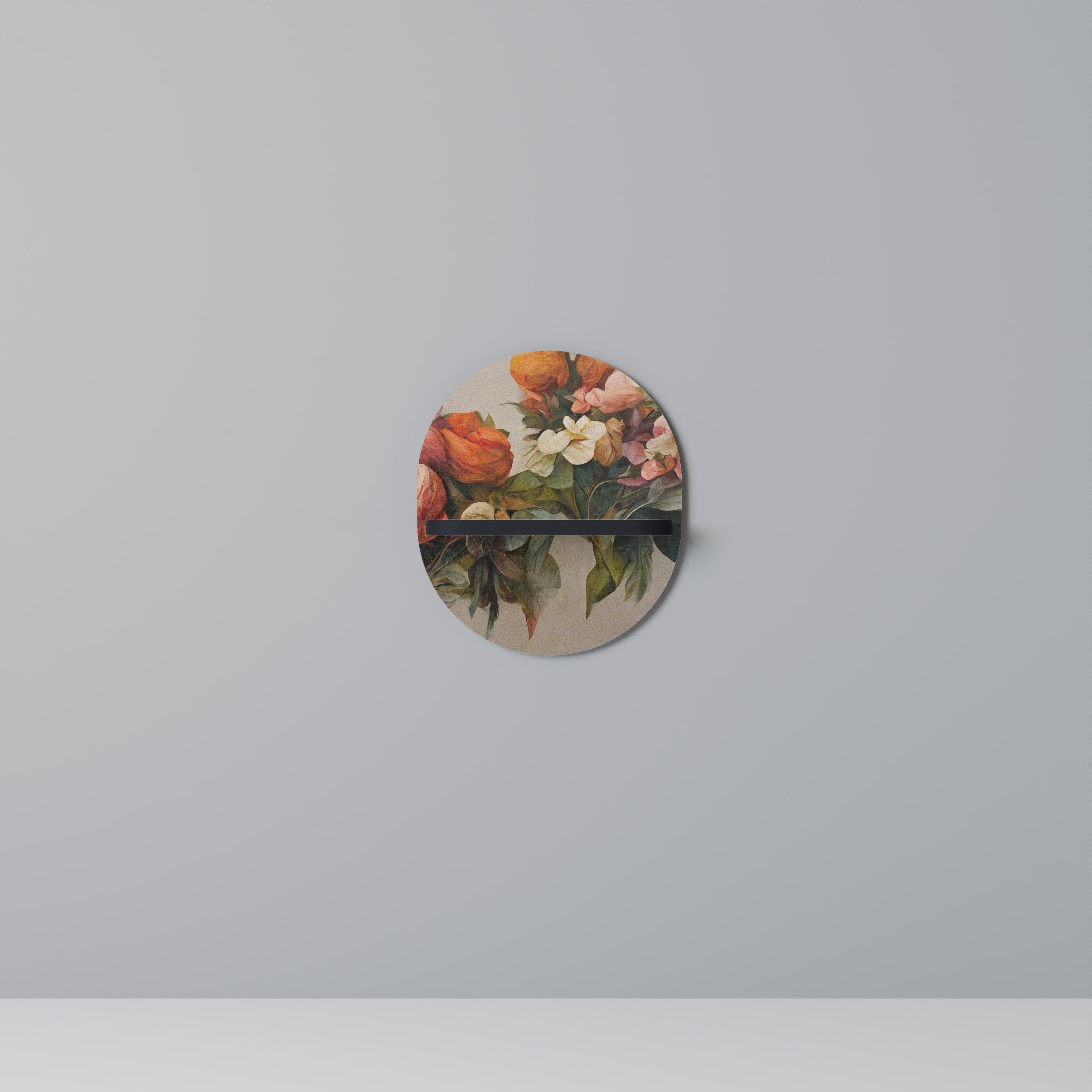 STYLISH BEAUTY Prateleira Oval Decorativa em Acabamento Preto