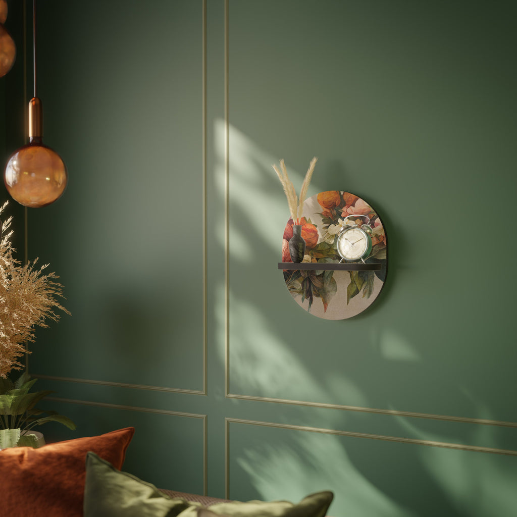 STYLISH BEAUTY Prateleira Oval Decorativa em Acabamento Preto