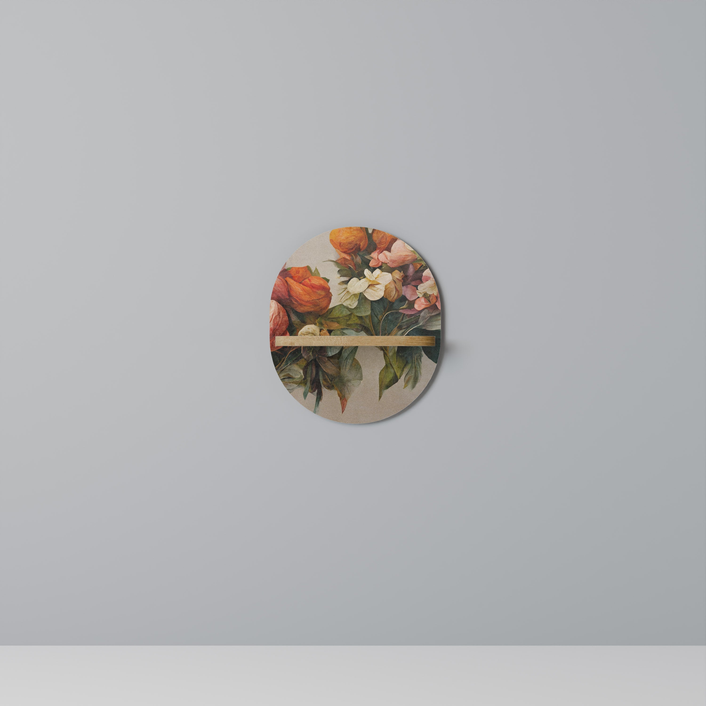 STYLISH BEAUTY Prateleira Oval Decorativa em Efeito Carvalho