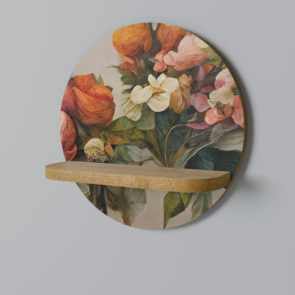 STYLISH BEAUTY Prateleira Redonda Decorativa em Efeito Carvalho