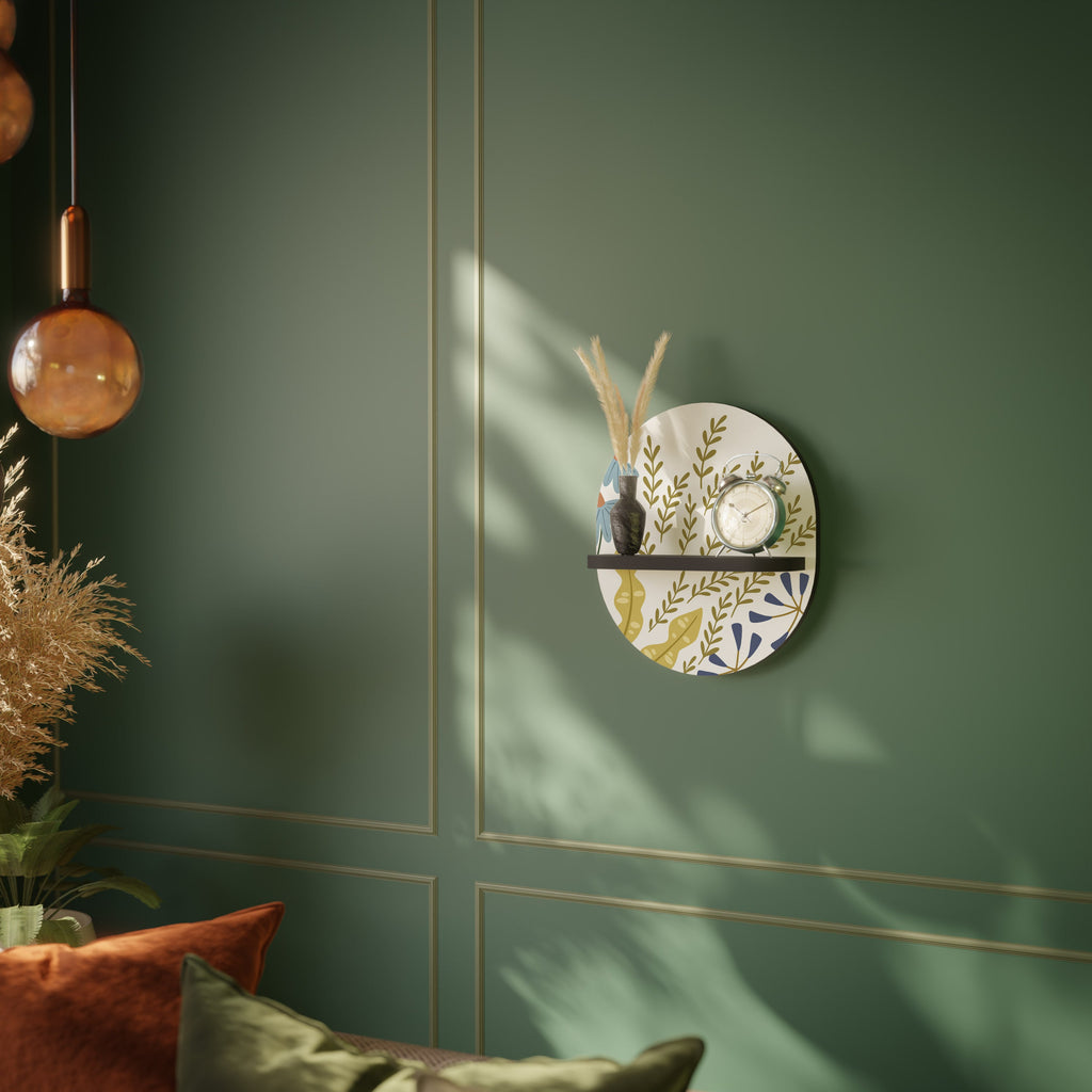 HELLO SPRING Prateleira Oval Decorativa em Acabamento Preto