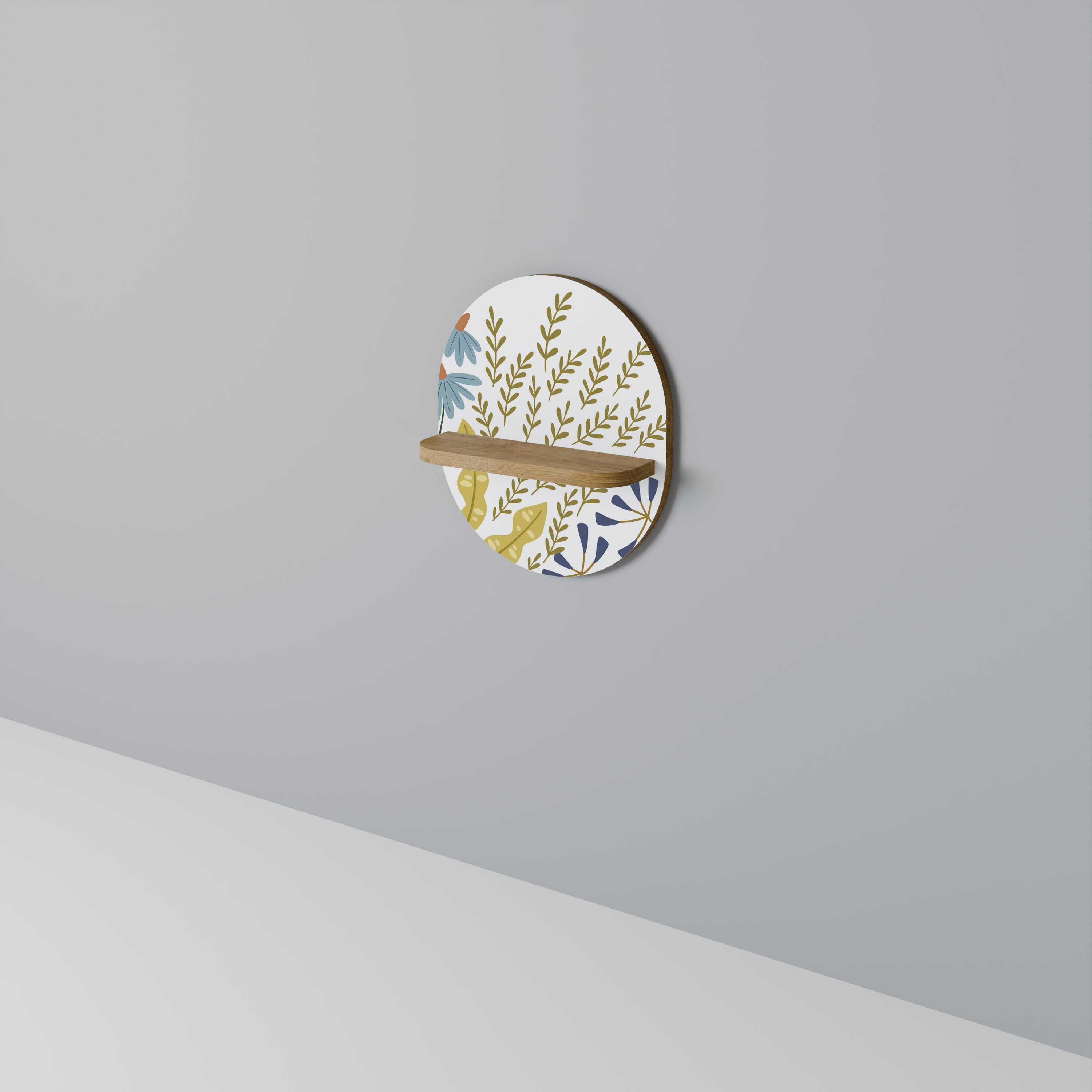 HELLO SPRING Prateleira Oval Decorativa em Efeito Carvalho