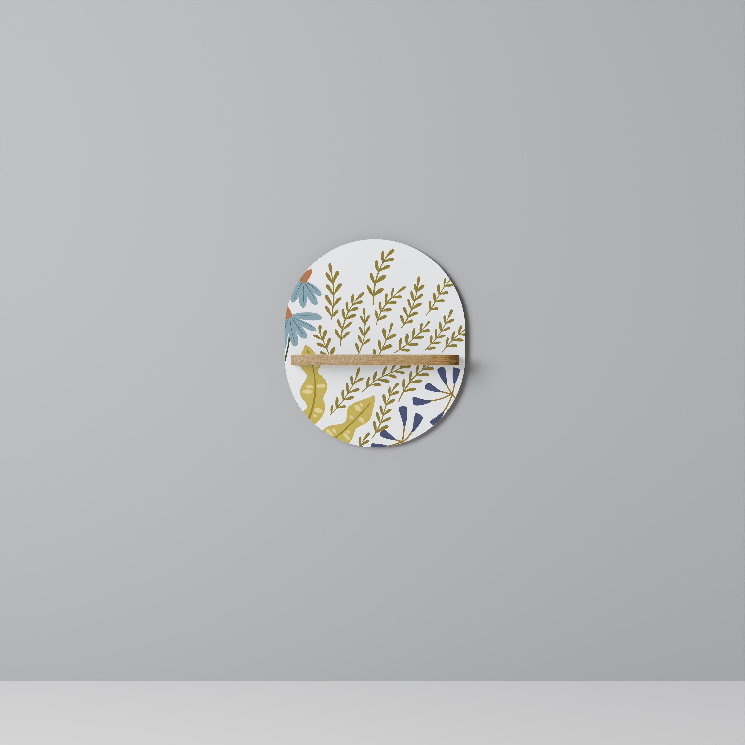 HELLO SPRING Prateleira Oval Decorativa em Efeito Carvalho