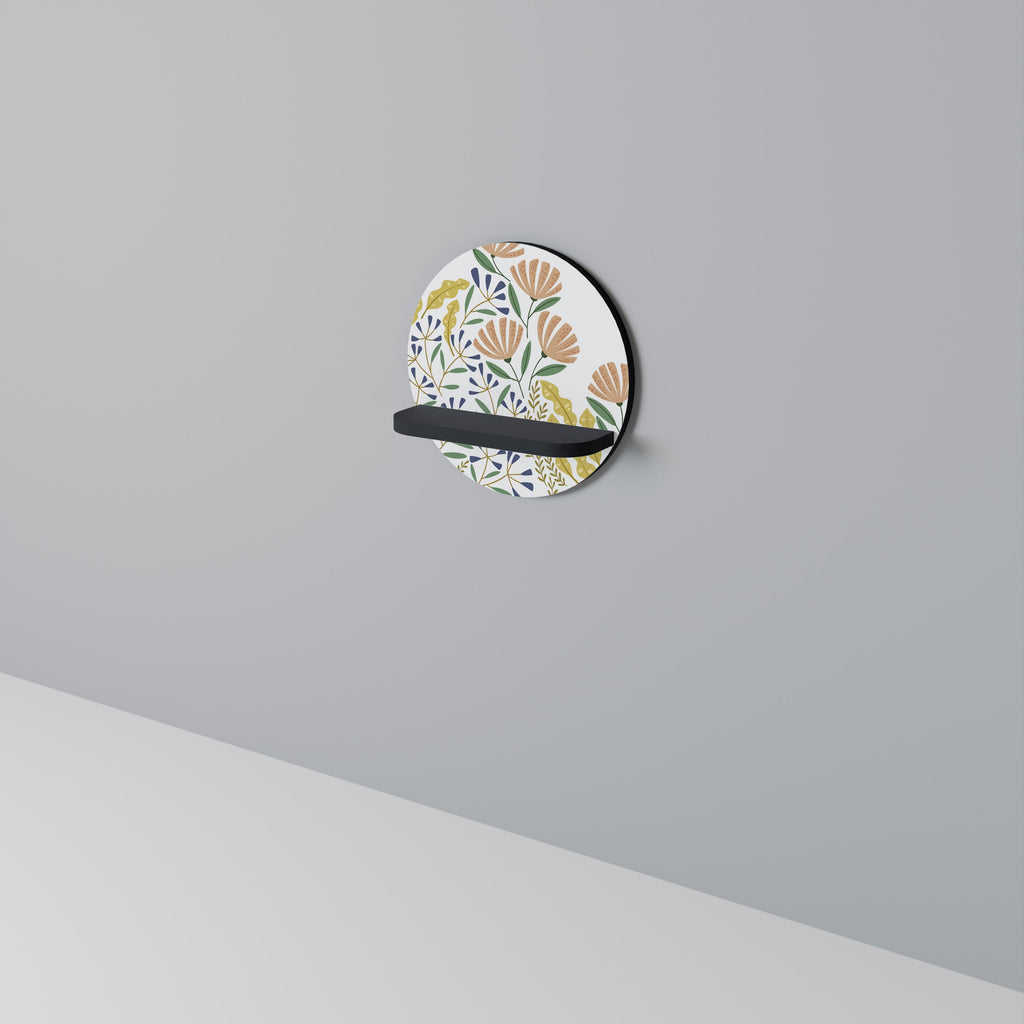 HELLO SPRING Prateleira Redonda Decorativa em Acabamento Preto