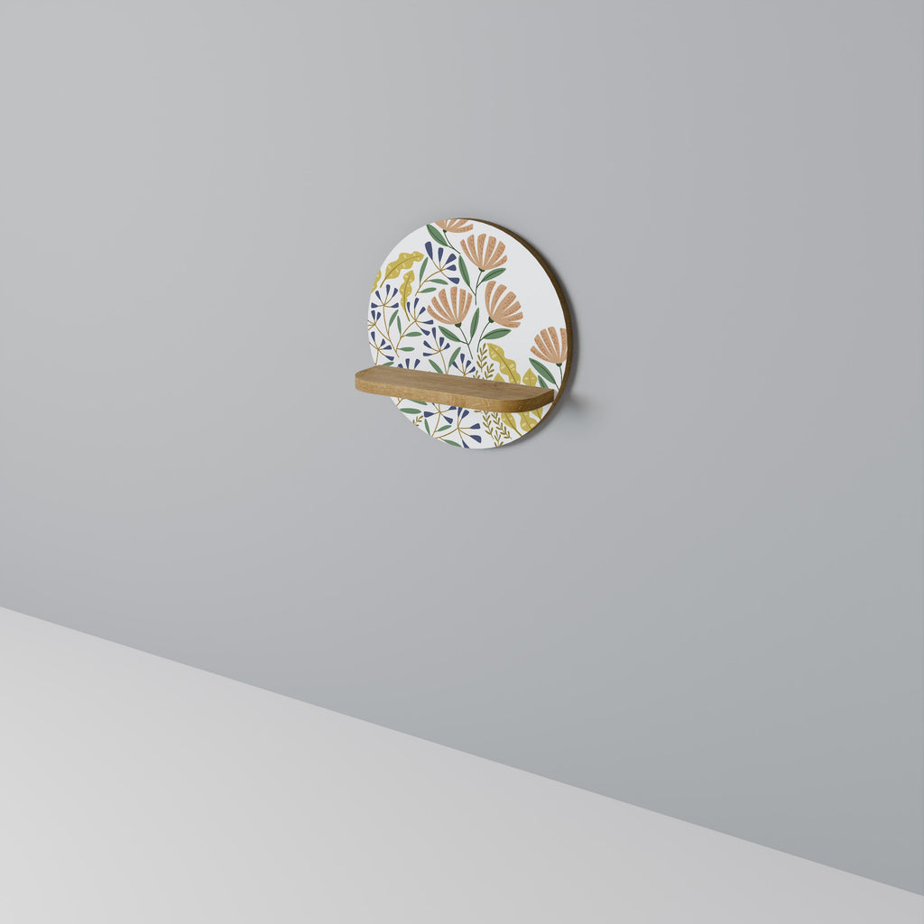 HELLO SPRING Prateleira Redonda Decorativa em Efeito Carvalho