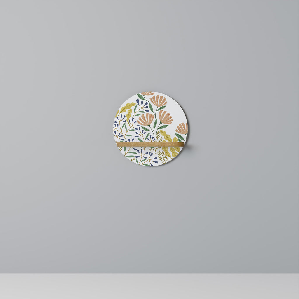 HELLO SPRING Prateleira Redonda Decorativa em Efeito Carvalho