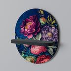 BLOOMING ELEGANCE Prateleira Oval Decorativa em Acabamento Preto
