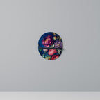 BLOOMING ELEGANCE Prateleira Oval Decorativa em Acabamento Preto