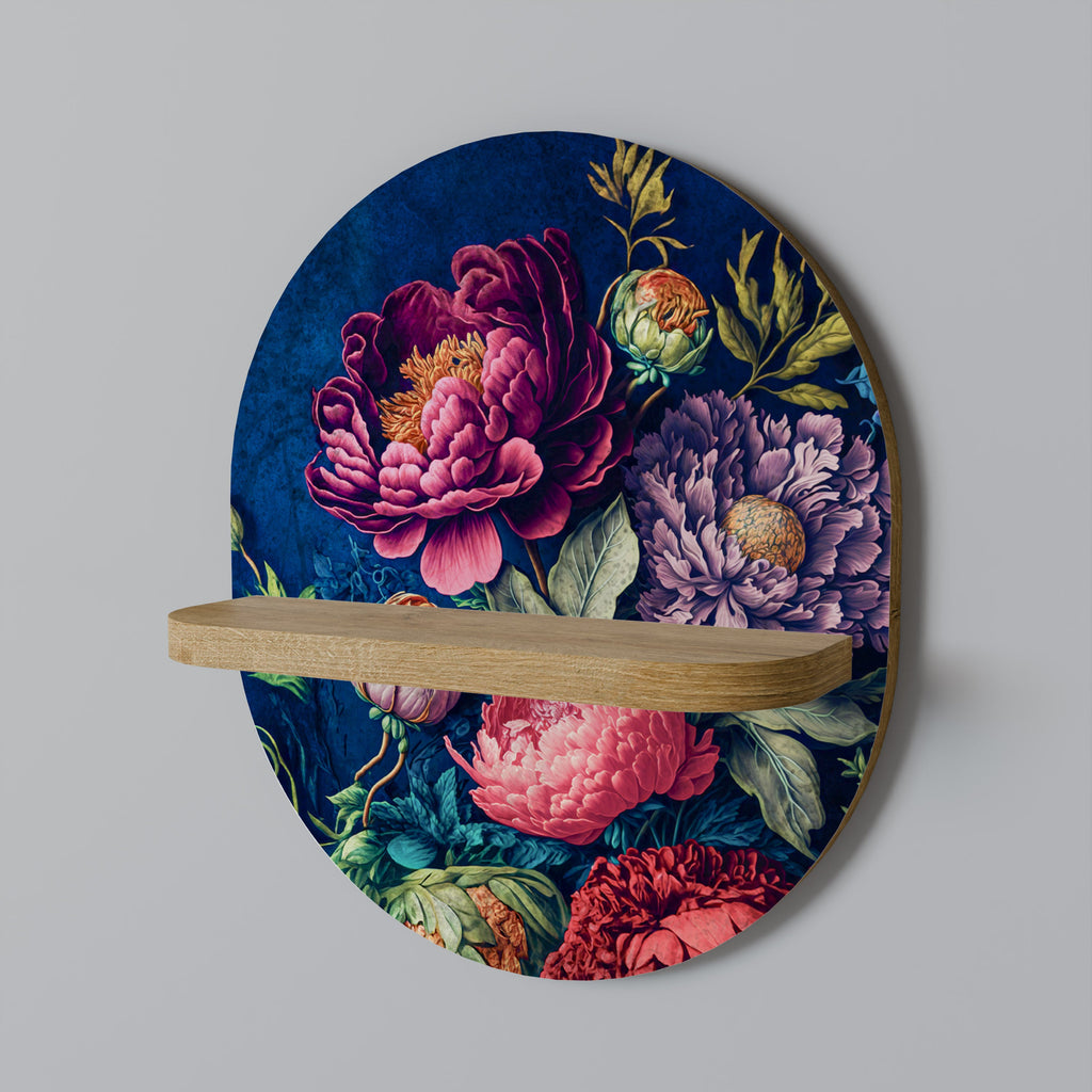 BLOOMING ELEGANCE Prateleira Oval Decorativa em Efeito Carvalho