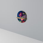 BLOOMING ELEGANCE Prateleira Oval Decorativa em Efeito Carvalho