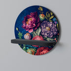 BLOOMING ELEGANCE Prateleira Redonda Decorativa em Acabamento Preto