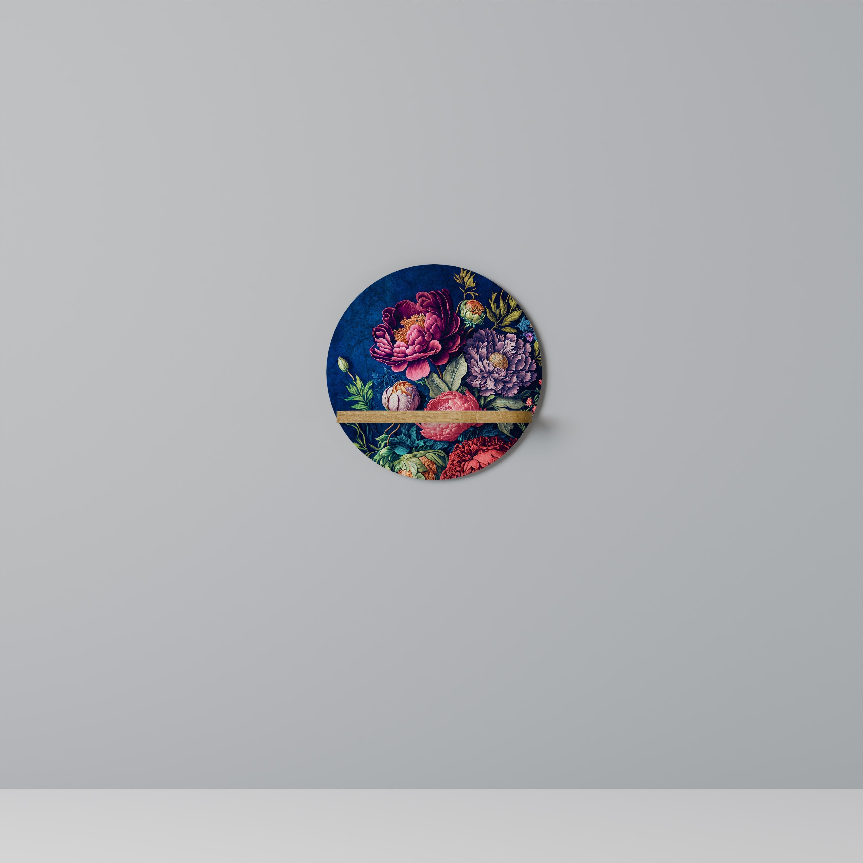 BLOOMING ELEGANCE Prateleira Redonda Decorativa em Efeito Carvalho