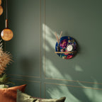 BLOOMING ELEGANCE Prateleira Redonda Decorativa em Efeito Carvalho