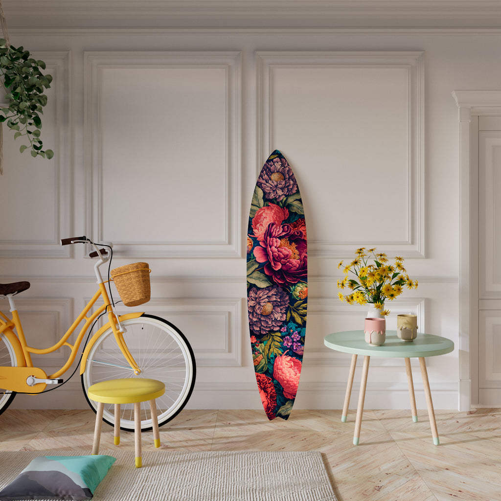 BLOOMING ELEGANCE Painel Decorativo Prancha de Surf