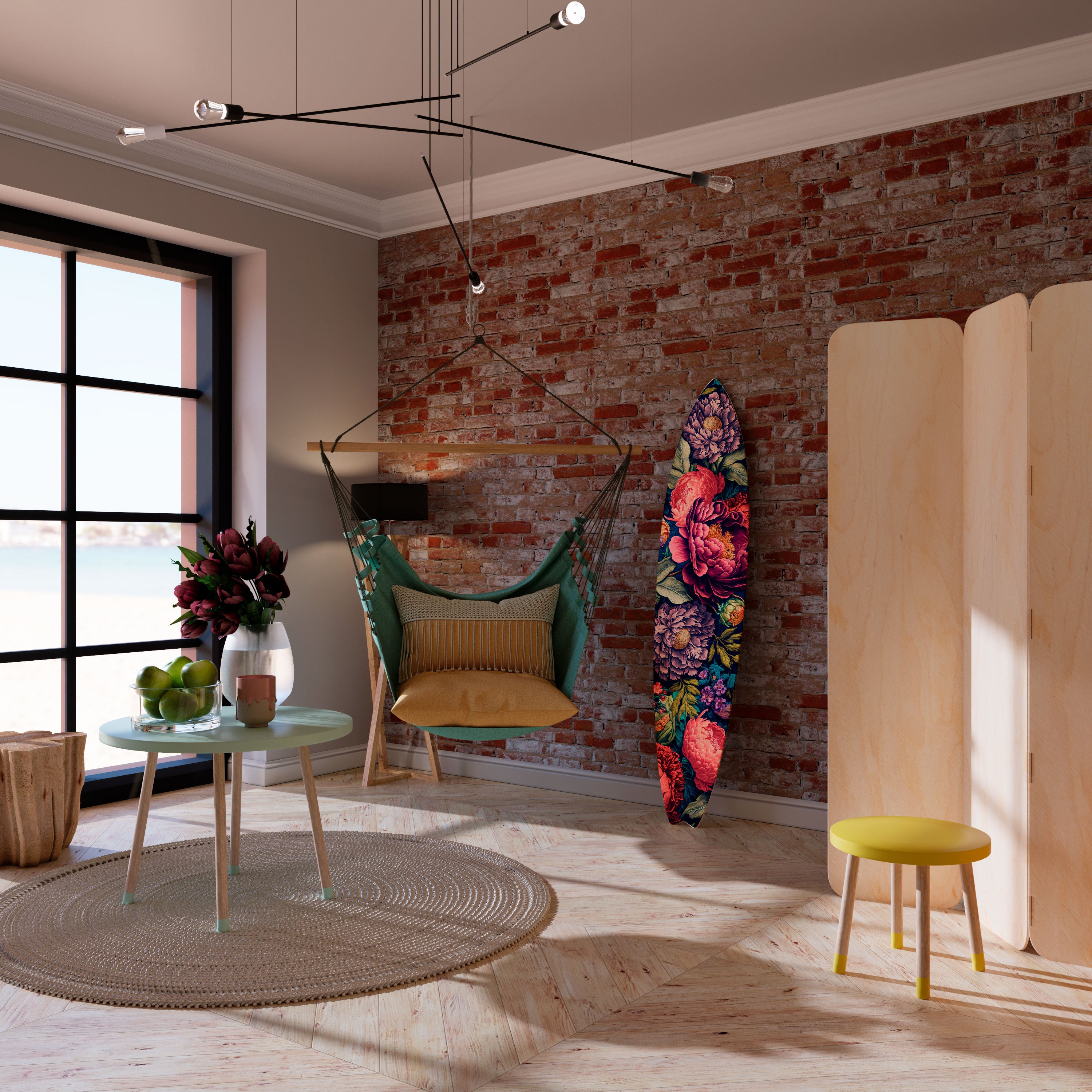 BLOOMING ELEGANCE Surfboard Decorative Panel
