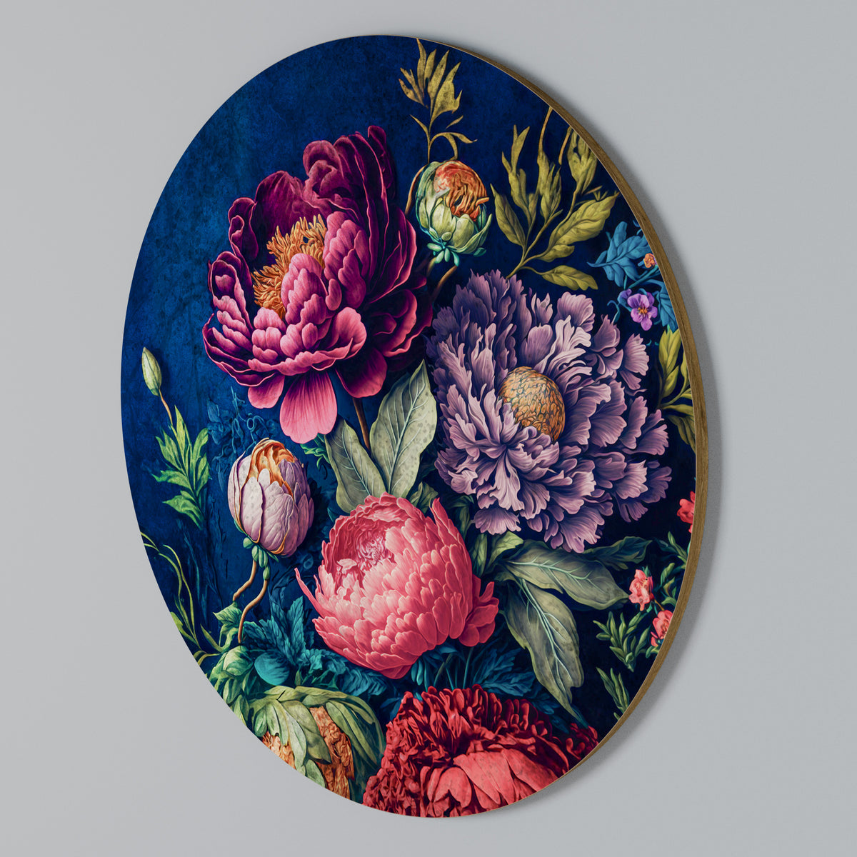 BLOOMING ELEGANCE Round Wall Art