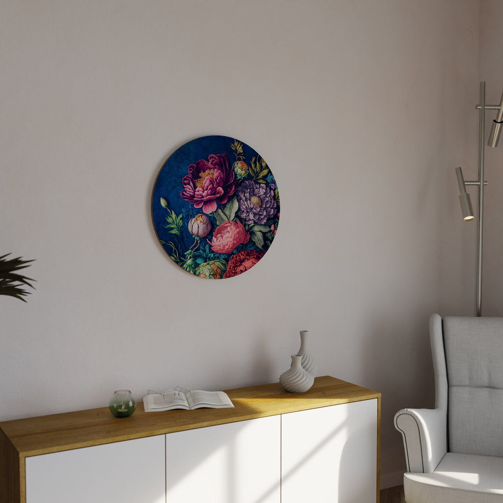 BLOOMING ELEGANCE Round Wall Art