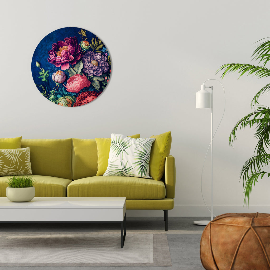 BLOOMING ELEGANCE Round Wall Art