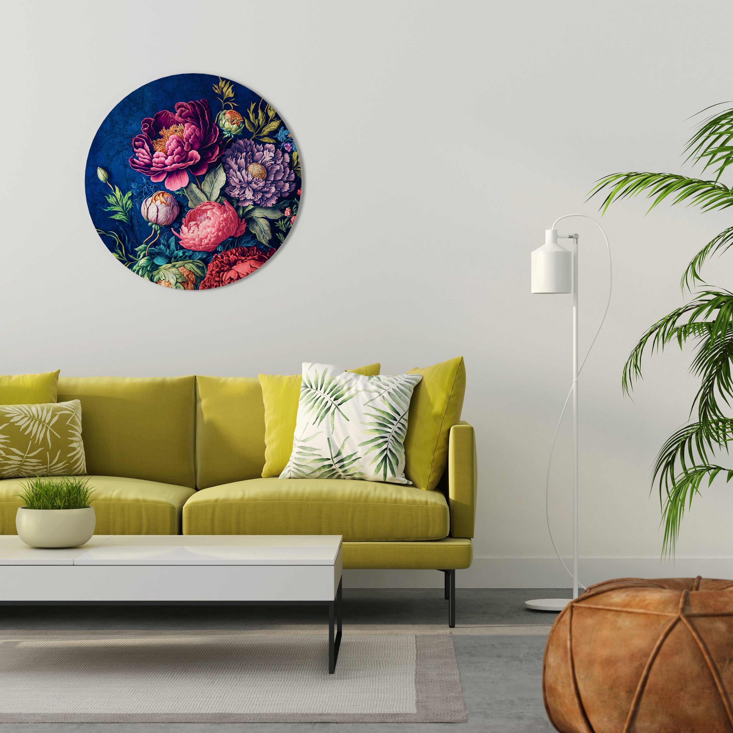 BLOOMING ELEGANCE Round Wall Art