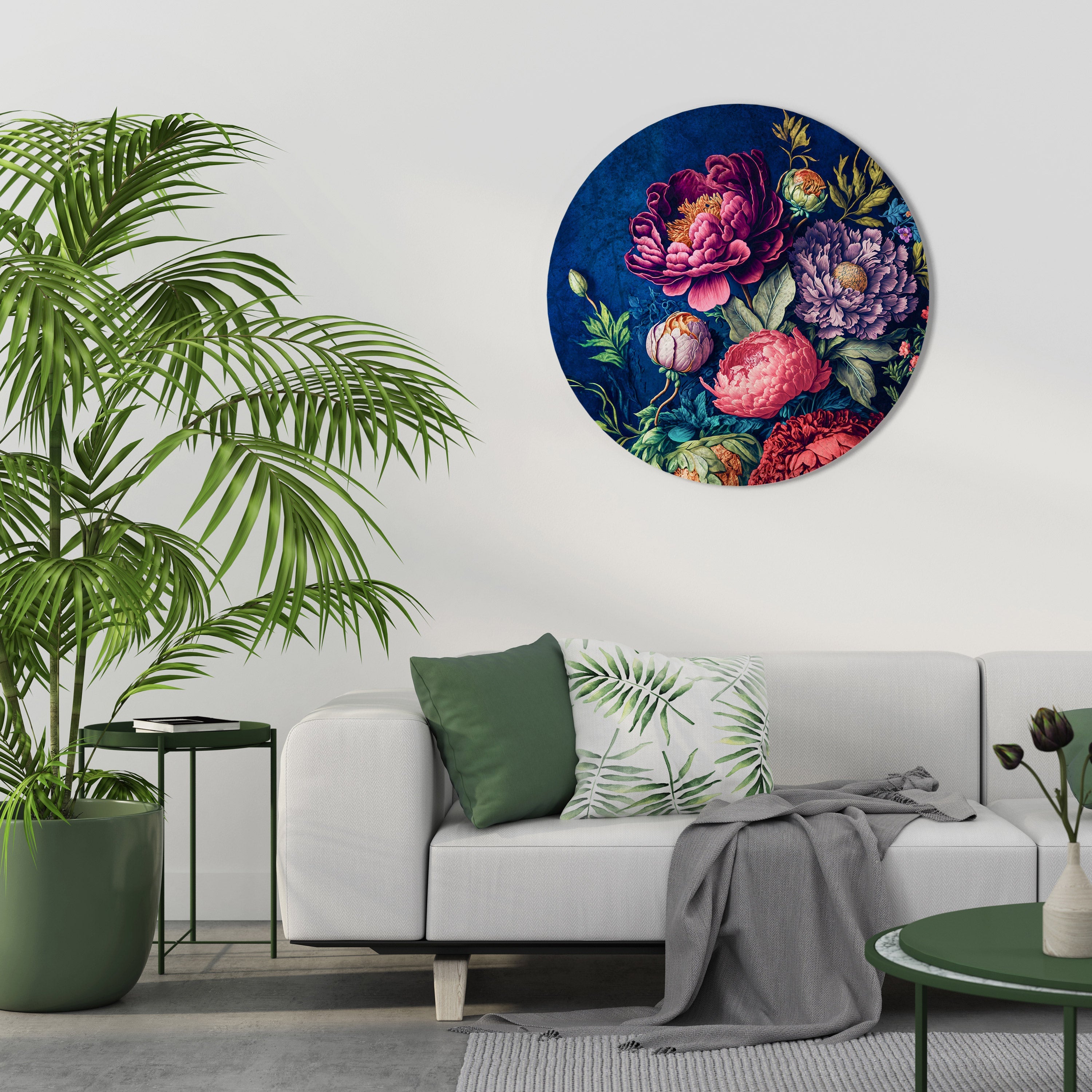 BLOOMING ELEGANCE Round Wall Art
