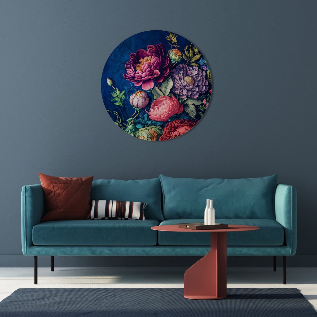 BLOOMING ELEGANCE Round Wall Art